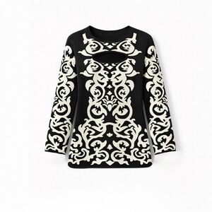 American Vintage Black and White Patterned Sweater
